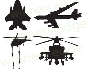 Military Aircraft Silhouettes - digital download
