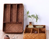 Handmade Sea-grass Weave Storage Basket, Wicker Basket, Rattan Straw Basket, Handmade, Home Decor, Makeup Kitchen Organizer, Storage Box