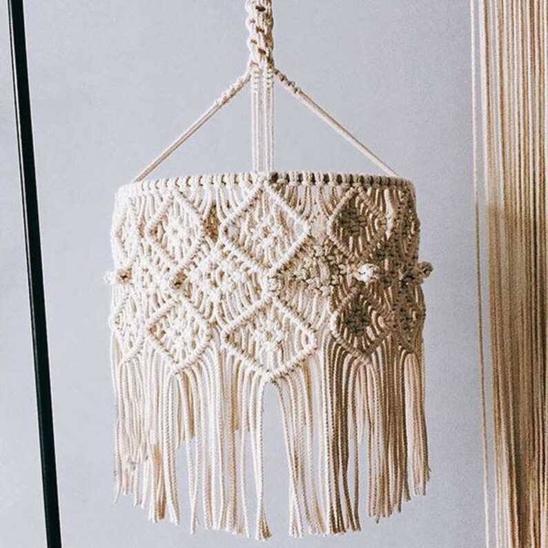 Lámparas y lámparas decorativas de Boho Macrame hechas a mano Etsy