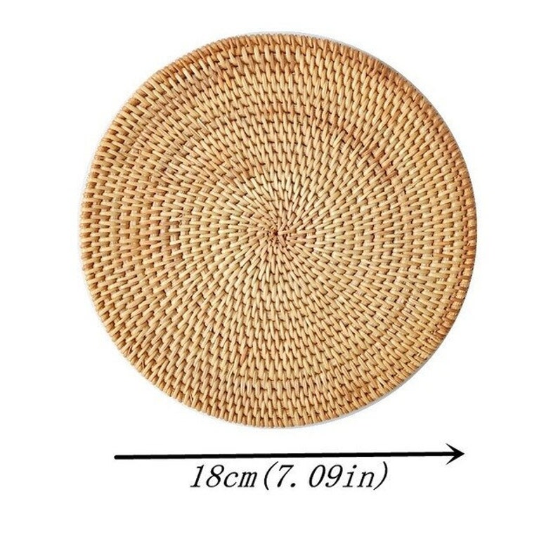 Handmade Rattan Round Heat Resistant PlacematsCoasters Etsy