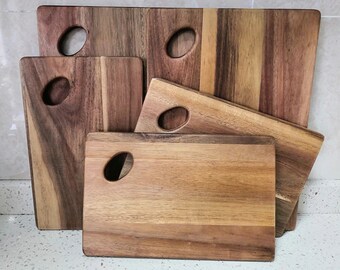 Solid Acacia Wood Cutting Board, Pizza Board, Whole Wood Steak Bread Board, Vegetables Fruit Cutting Board,  Kitchen Accessories.