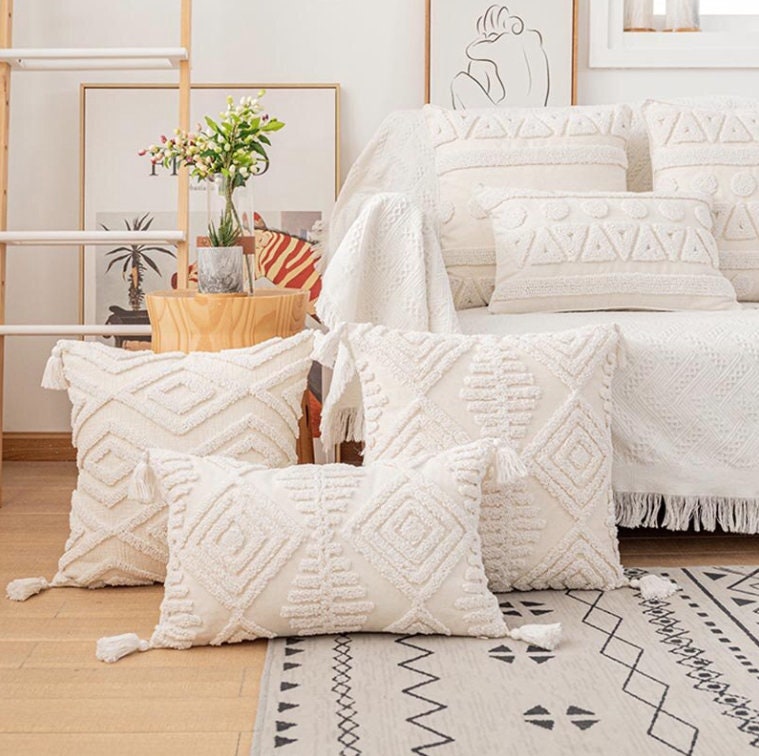 Throw Pillow Covers Doublesides Embroidered Boho Cases Accent Pillows