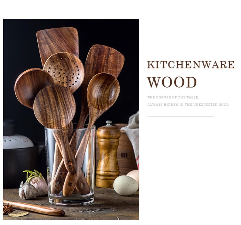 Teak Natural Wood Spatula for Non Stick Pan Wooden Spatula Etsy