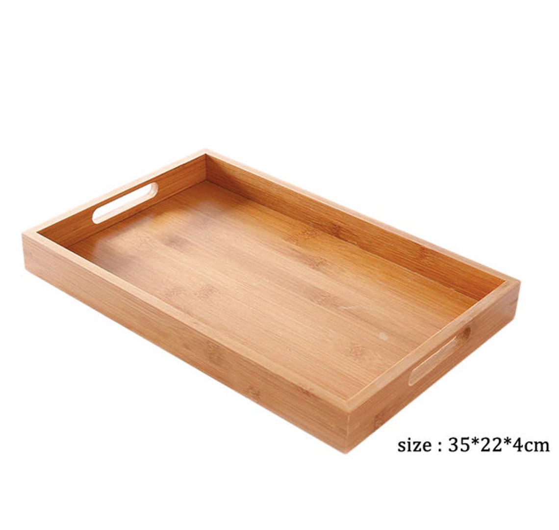 Wooden Rectangular Serving Tray Wood Plate Etsy