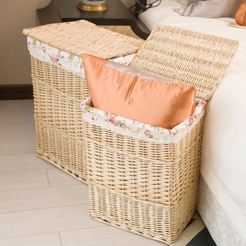 Handmade Rattan Weave Mesh Storage Basket, Basket with Lid, Ratt Handmade Rattan Weave Mesh Storage Basket, Basket with Lid, Ratt