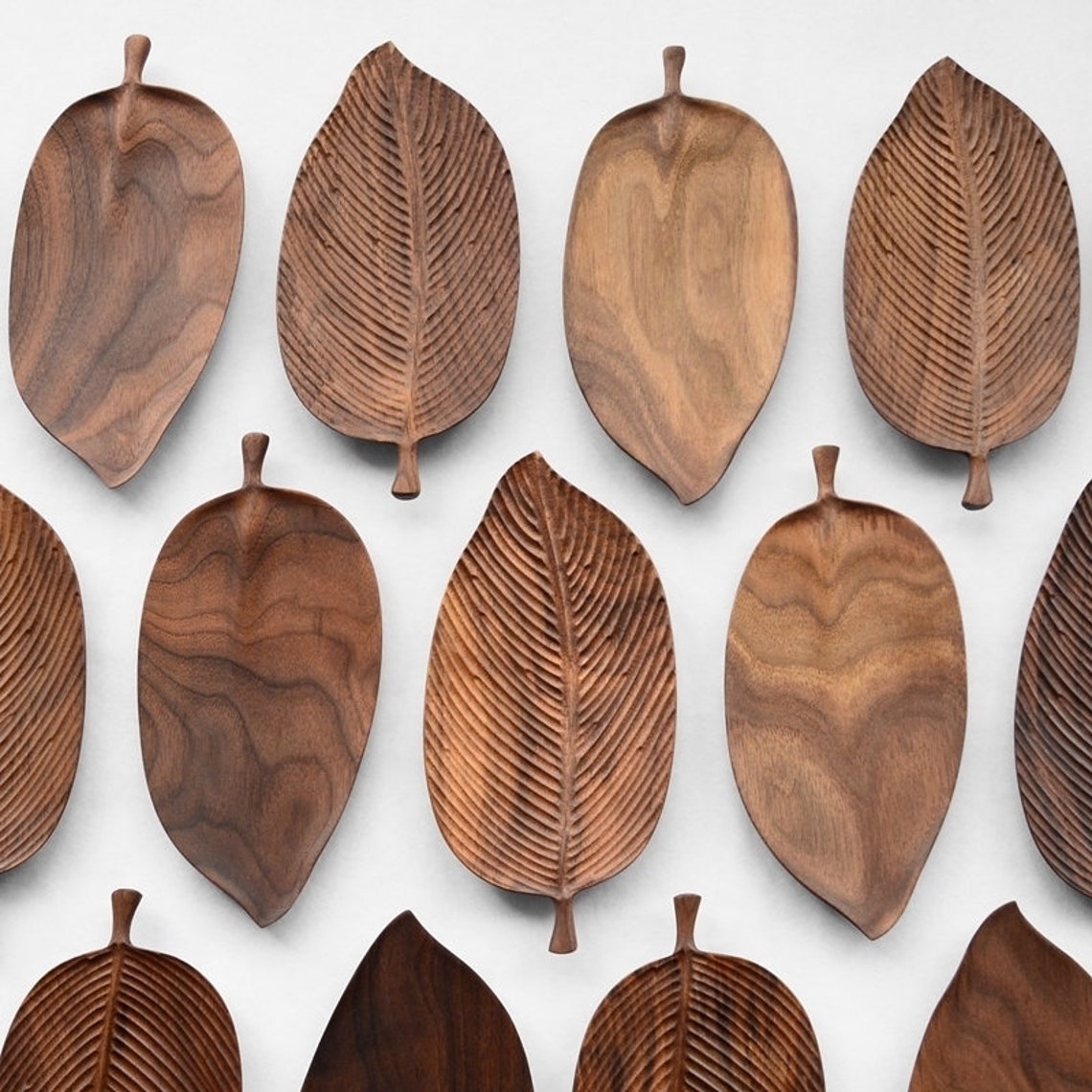 Wooden Leaf Shape Serving Tray Wood Plate Etsy