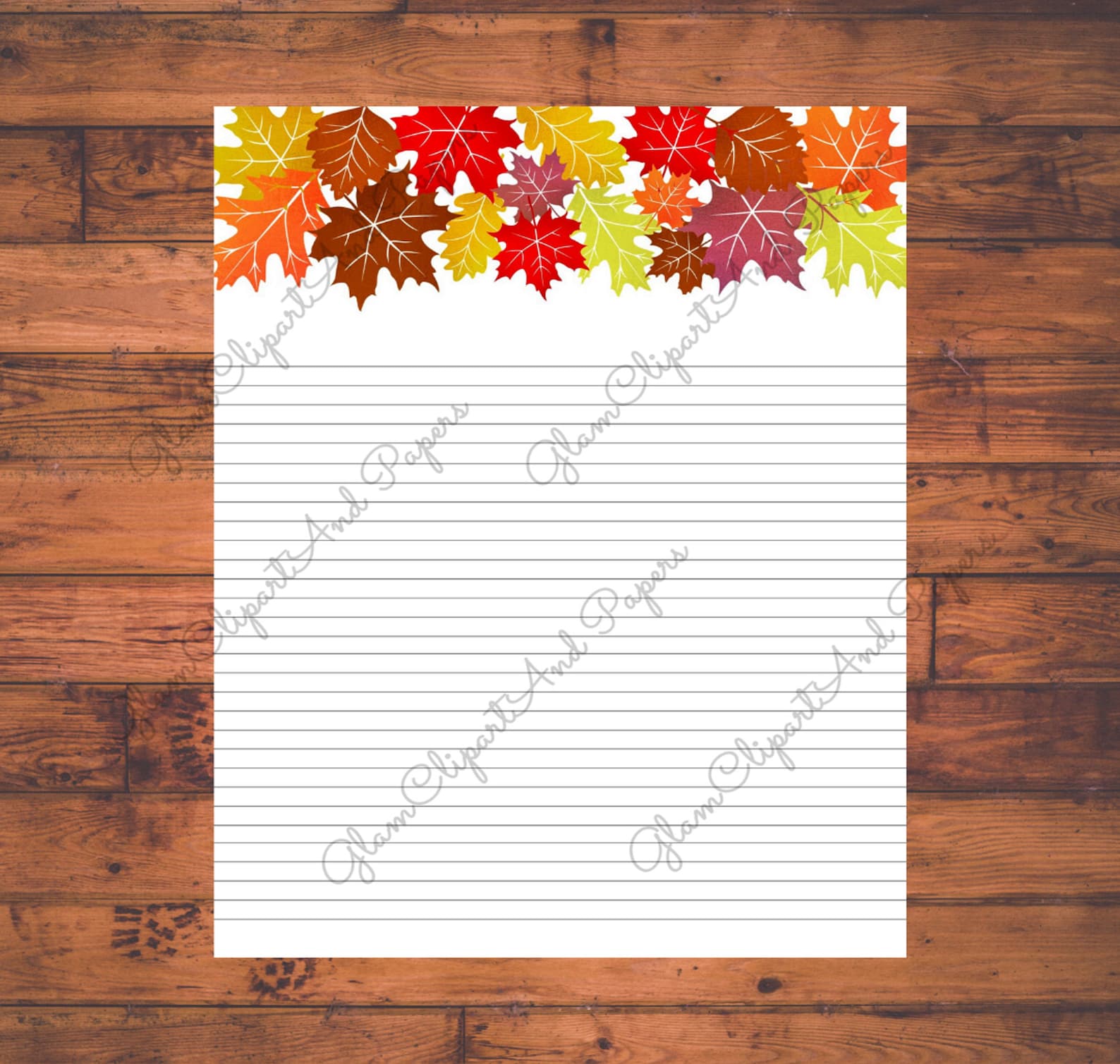 Fall Leaves Stationery Autumn Writing Paper Etsy
