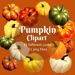 Fall Pumpkin Clipart, Cartoon Pumpkins, Autumn Pumpkin Assortment, Fall Clipart