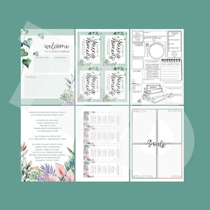 Digitaldruck: Willkommen zum Young Women's Handout Set (LDS) - Boho Nature - YW-Thema, Lesezeichen, Brief, Karte, Alles über mich, und Ziele-Blatt.