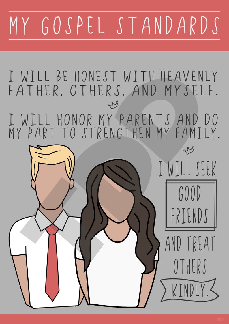 Primary My Gospel Standards LDS Digital Prints Etsy