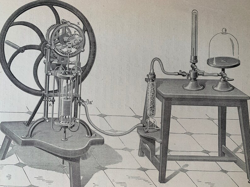 1890 Original Vintage Invention Air Pump Illustration Etsy