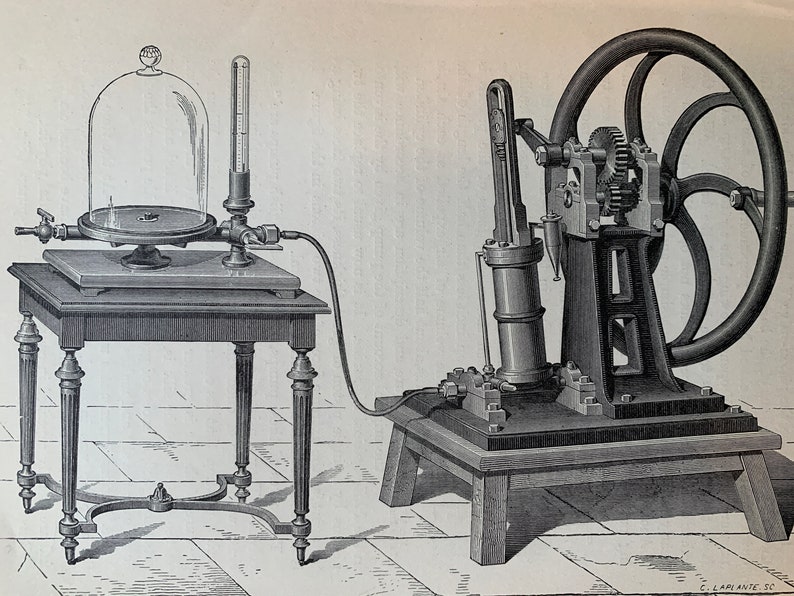 1890 Original Vintage Invention Air Pump Illustration Etsy