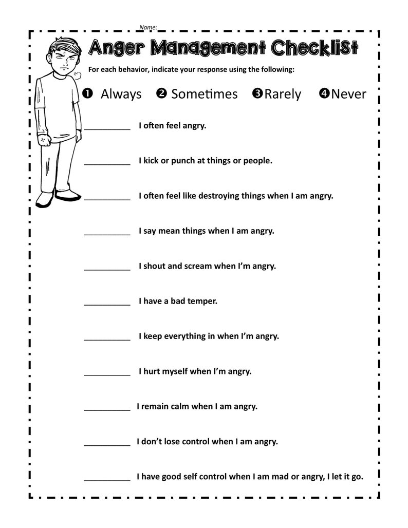 Anger Management Activities for Kids 55 Anger Management Etsy