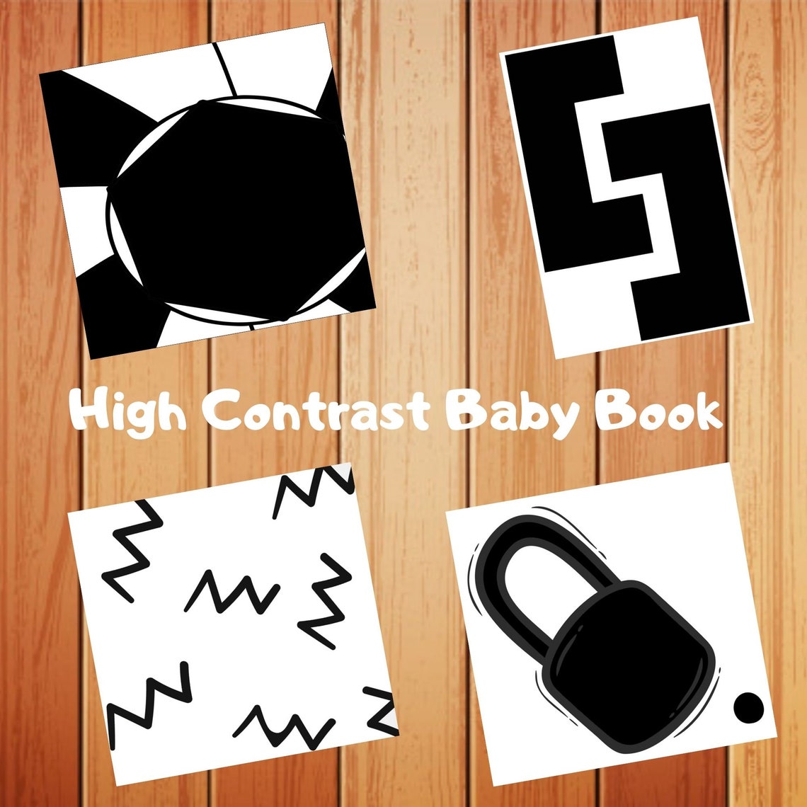 Black & White High Contrast Baby Book 06 Months Old Baby Etsy