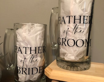 Glass Mug, Father of the Bride Gift, Father of the Groom Gift