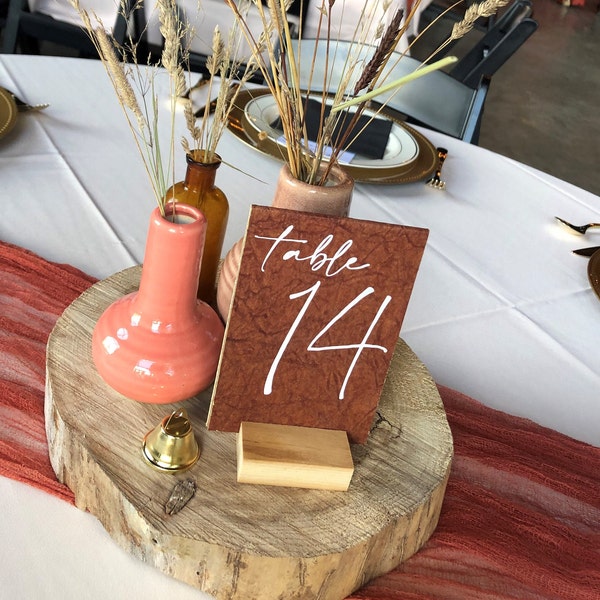 Table Numbers, Boho Wedding Decor, Terra Cotta Decor