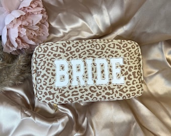 Bride Makeup Bag, Bridal Gift, Personalized Wedding Gift, Bridal Shower Gift, Wedding Gift, Bridal Cosmetic Bag, Bride Pouch, Bride Bag