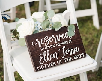Mother of The Bride In Loving Memory Wedding Sign
