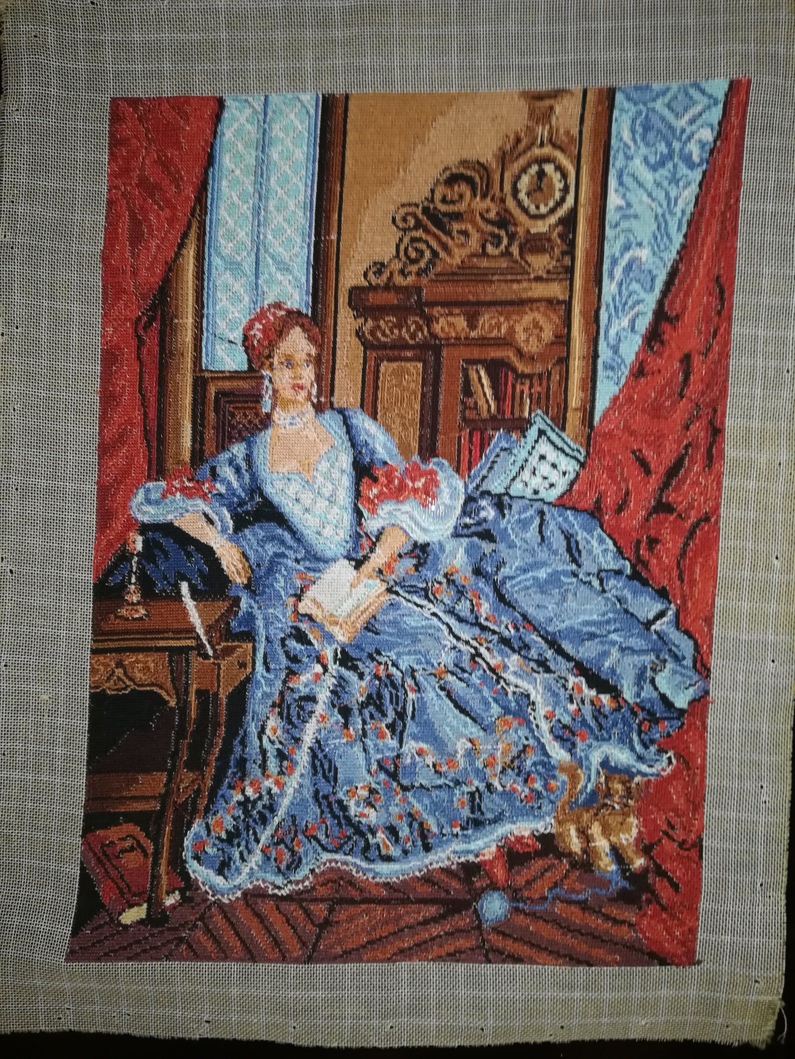 Gobelin Tapestry Finished Cross Stitch Vintage Needlepoint Etsy