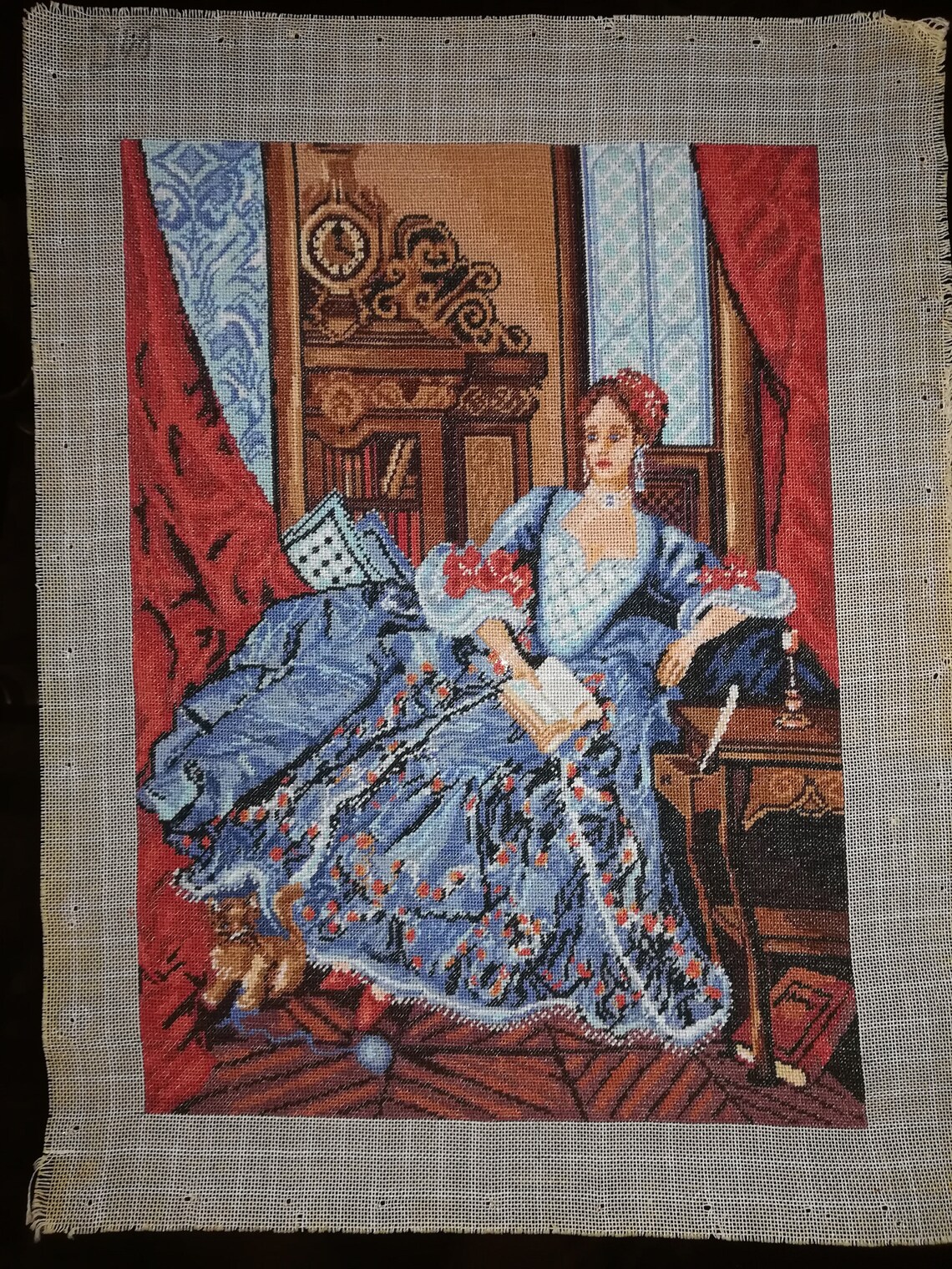 Gobelin Tapestry Finished Cross Stitch Vintage Needlepoint Etsy