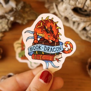 Sticker - Boek draak