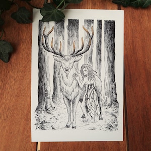 Print Deer and fairy image 1