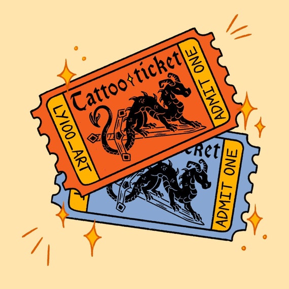 Tattoo Ticket - Existing designs only - Tattoo permission - Digital Download