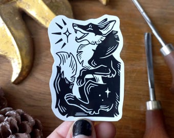 Sticker - Linocut Star fox