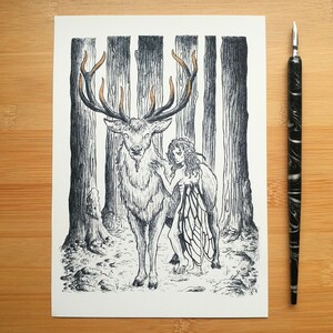 Print Deer and fairy image 3