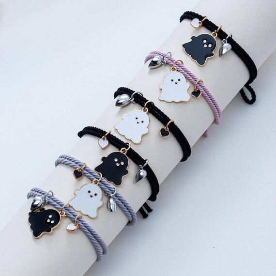 Ghost Halloween Couple Bracelets Handmade Matching Rope Bracelets