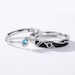 Blue Zircon Planet Couple Rings, Promise Rings for Couples, Matching Rings, Couple Ring Set, 925 Sterling Silver Rings, Adjustable Open Ring