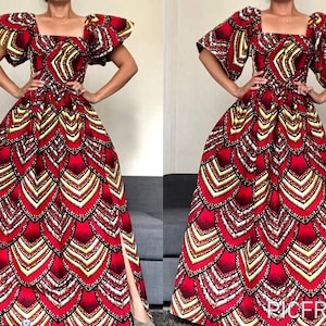 Robe de mariage en pagne africain hot sale