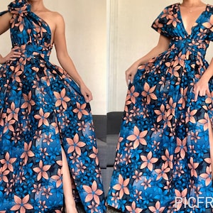 Robe Bleu Wax Afrique