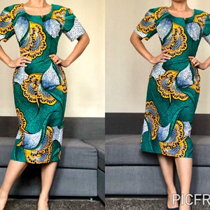 Robe vert midi, Robe wax