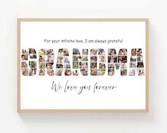 Personalized Grandma Photo Collage Frame: Custom Art Print (Digital Download), Canva template