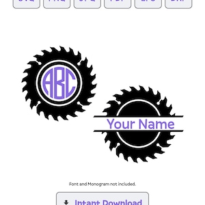 Saw Blade Monogram - Round Monogram - Split Monogram - Saw blade split name cut files | Saw blade vector files | CNC files