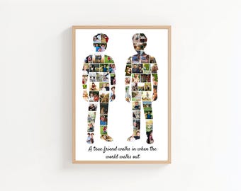 Collage de fotos personalizado de amigos: Plantilla personalizada de Canva (descarga digital)
