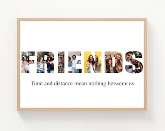 Personalisierte FREUNDE Foto-Collage: Individuelles Erinnerungs-Kunstwerk (Digitaler Download)