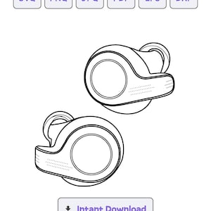 イヤホン シルエット SVG、svg、dxf、イヤホン eps、Cricut、イヤホン クリップアート、シルエット カット ファイル、即時ダウンロード