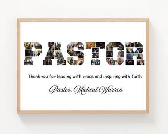 Pastor Photo Collage: Personalized Church Gift (Digital Download)