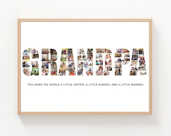 Personalized Photo Art Gift for Grandpa: Custom Father's Day Print (Digital Download), Canva template
