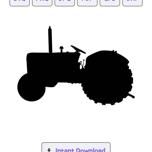 Tractor Silhoutte, Tractor SVG, Tractor Clipart, Tractor Cricut, Tractor Vector, Dxf, Png, Tractor Eps