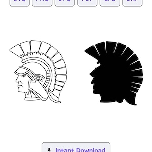Trojan Mascot Silhouette SVG, svg, dxf, Trojan Mascot eps, Trojan Mascot Cricut Clipart, Trojan Mascot Silhouette Cut File, Instant Download