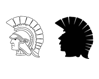 Trojan Mascot Silhouette SVG, svg, dxf, Trojan Mascot eps, Trojan Mascot Cricut Clipart, Trojan Mascot Silhouette Cut File, Instant Download