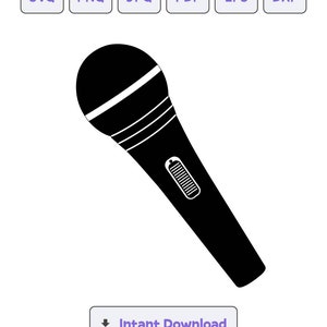 Mic Silhouette SVG, svg, dxf, Mic eps, Cricut, Mic Clipart, Silhouette Cut File, Instant Download