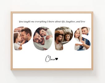 Personalisierte POPS Fotokunst | Vatertagsgeschenk - Canva Vorlage (Digitaler Download)
