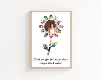Dahlia Flower Photo Collage Gift for Teachers (Digital Download), Canva template
