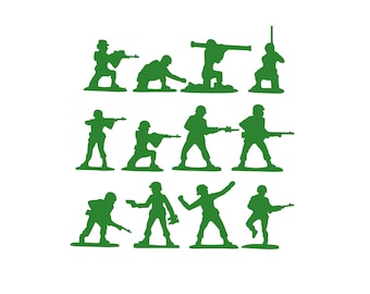 Army Men Silhouette Cut File Green Army Men SVG Vector Army Men Clipart Army Men Svg Jpg Eps Pdf Png Dxf Download SC1014