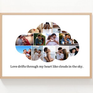 Personalisierte Wolken-Fotocollage: Benutzerdefinierte Canva-Vorlage (Sofortdownload)