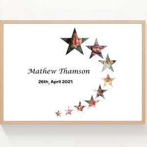 Personalisierte Stern Foto Collage Vorlage: Personalisiertes Andenken (Instant Download)
